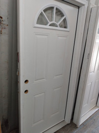 Steel door, residential, frame and brickmould