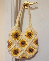 Crochet sunflower bag