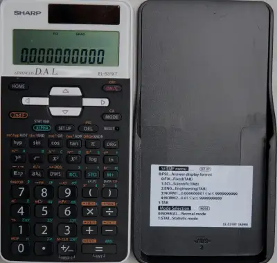 Calculator Sharp EL-531XT 12-Digit Engineering/Scientific Calculator with D.A.L. Input. Protective H...