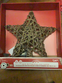 12” Rattan Star Tree Topper