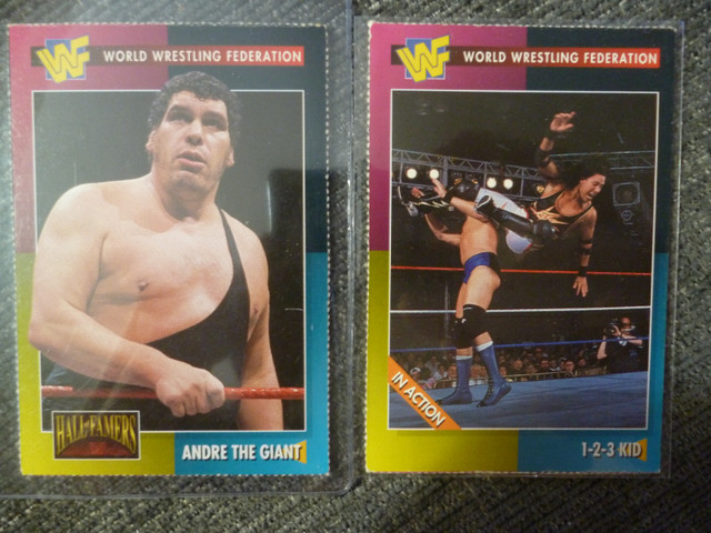 WWE WWF Wrestling cards - Hogan Andre Rock Bryan HHH Guerrero in Arts & Collectibles in Peterborough - Image 3