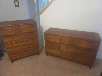 Mid century VicArt walnut dresser set , View more