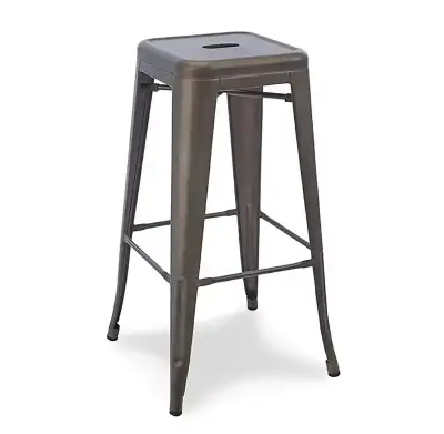 Kitchen Bar Height Metal Stools Gunmetal Bronze Colour 4, View more