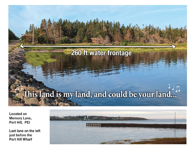 PEI Cottage Lot with 260 ft of shoreline in Land for Sale in Summerside