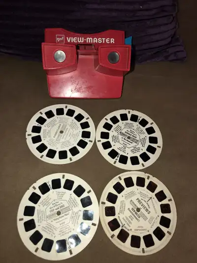 GAF View-Master Red With Blue  Lever & 4 Reels Vintage, View more
