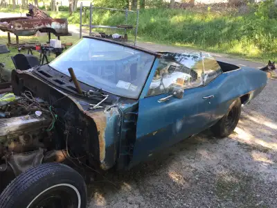 70 GTO convertible project that needs full floors and trunk pan (included) Rockers Quarter skins Rep...