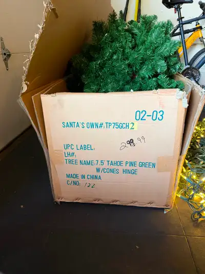Christmas Tree - 7.5’ & 4 sets of lights, View more