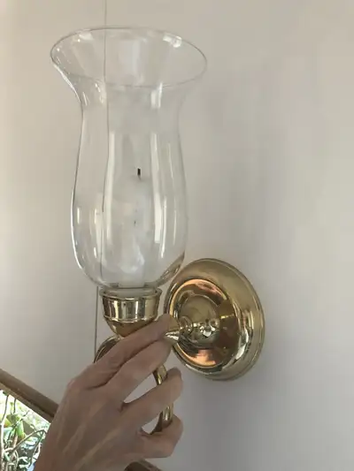 Brass candle holder sconce , View more