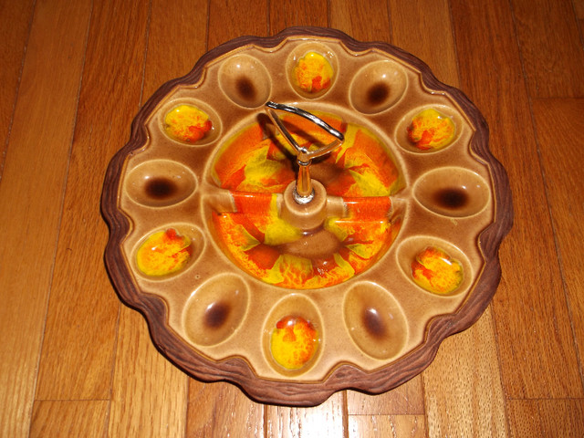 RARE LARGE VINTAGE POTTERY "Deviled Egg" Dish /Other Items in Arts & Collectibles in Bridgewater