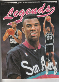 1991 Legends Magazine (David Robinson cover) 2 pages of cards