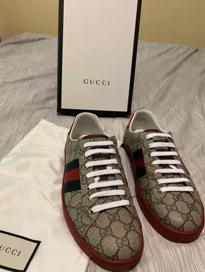 Gucci GG Supreme New Ace Sneakers, View more