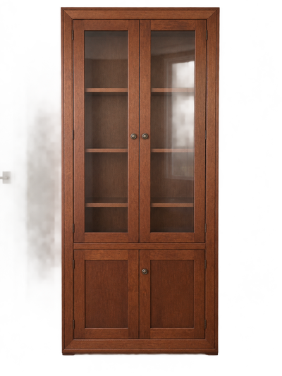 Wood and glass front display cabinet, View more