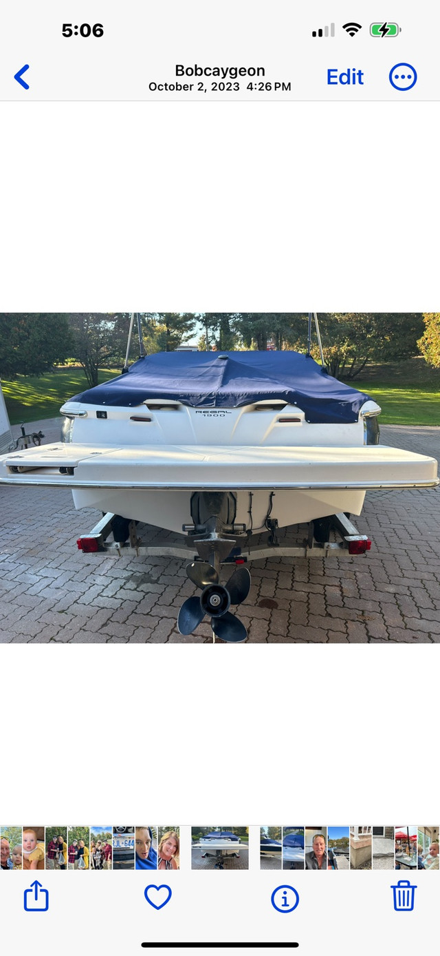 2006 Regal 1900 with Aluminum Trailer and new Covers in Powerboats & Motorboats in Peterborough - Image 2