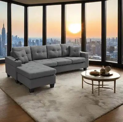 Sale Refined Comfort Sectional Sofa Couches Brand New Reversible, View more