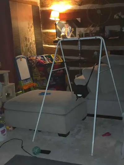 Jolly Jumper with stand Brand New - used only a handful of times before daughter outgrew. Still have...