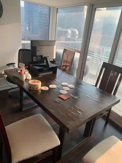 Used Wooden Dining Table / Office Desk （Table Only), View more
