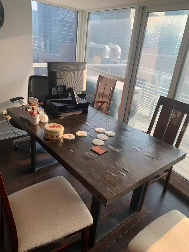 Used Wooden Dining Table / Office Desk （Table Only) in Dining Tables & Sets in City of Toronto - Image 2