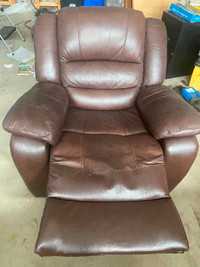 Leather sofa rocking chair recliner good condition