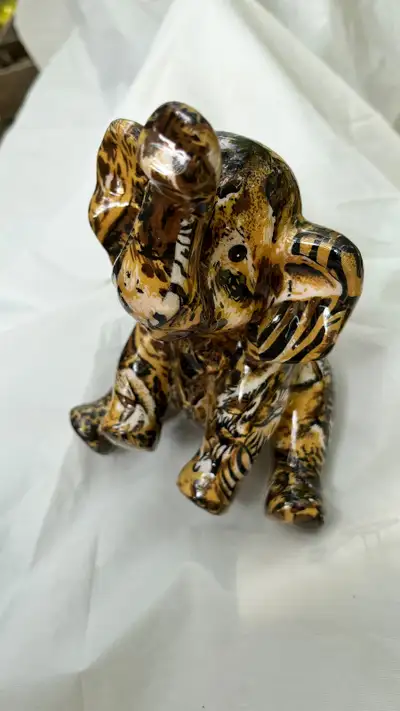 Adorable Animal Print Elephant Figurine, View more