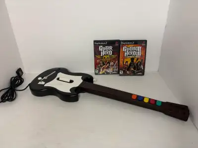 Guitar Hero Red Octane Wired Controller (PlayStation 2, PS2) - Tested, Loose. Comes with Guitar Hero...