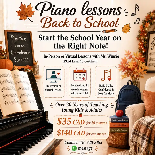 piano lessons in Woodbridge/Vaughan