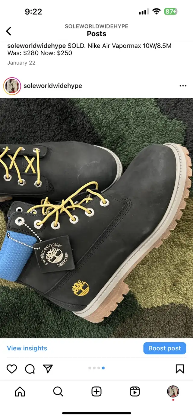 TIMBERLAND waterproof boots 7Y $130 IG: @SoleWorldWideHype  in Men's Shoes in City of Toronto - Image 4