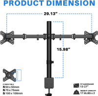 Dual Monitor Stand Mount for 13 to 27" Screens,Heavy Duty Fully