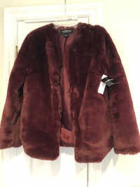 Liz Claiborne NWT fun faux fur jacket S