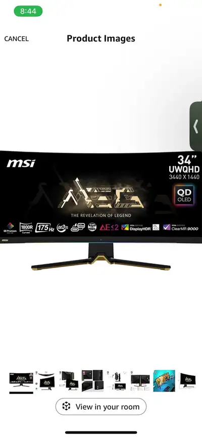 MSI MEG 342C QD OLED 34", 3440 x 1440 (UWQHD), OLED, 21:9, 175Hz, View more