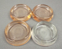 4 VINTAGE GLASS FURNITURE COASTERS