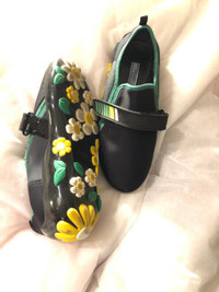Prada Shoes Neoprene Flowery Floral Sneakers leather