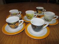Six Espresso Cups and Saucers - Van Gogh Design