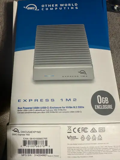 OWC Express 1M2 USB4 NVMe Enclosure - Like New, Bus-Powered,, View more