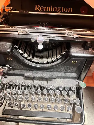 This is a vintage Remington typewriter, a true piece of history for collectors and enthusiasts alike...