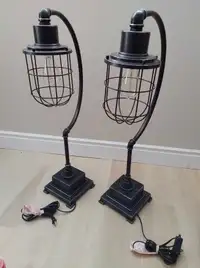 Retro Look Metallic Table Lamps