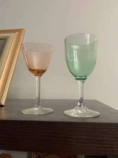 Two footed glasses, 2/$5, View more