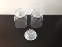 2 Glass Storage Jars Plastic Lined Lid Candy Jar Pasta Storage