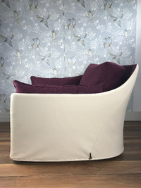 95% off ITALIAN leather floor model lounge chair