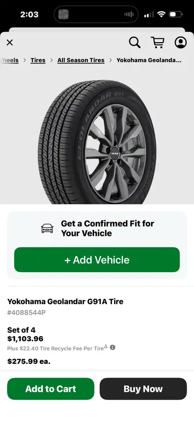 New tires X4 for sale Purchased on new vehicle and immediately changed to snow tires for the winter,...