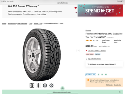 4 ON RIMS FIRESTONE WINTER FORCE. THE RIMS FIT GMC TERRAIN. 235/60R17. COASTAL TIRE MEASURED THEM AT...