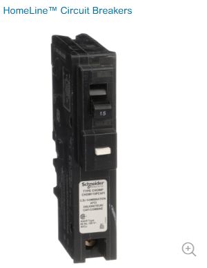 SCHNEIDER CHOM115PCAFI 15A 120VAC 1POLE 10kA COMBO ARC FAULT, View more