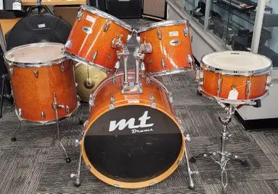 MT Drums 5 Piece Drum Kit - Orange Sparkle, View more