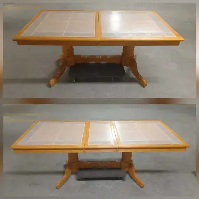 Extendable Dining Room Table Solid Wood Tile Hamilton & Spill, View more