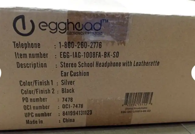 Egghead Stereo School Headphones w Heavy Duty Cord in General Electronics in Markham / York Region - Image 3