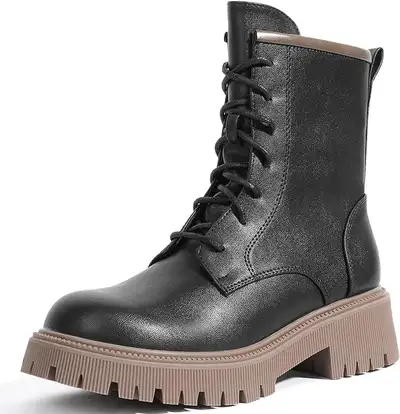 Selling a brand new Women's Lug Sole Combat Ankle Boots - Size 11 Specs: Chic & Comfort: Women's com...