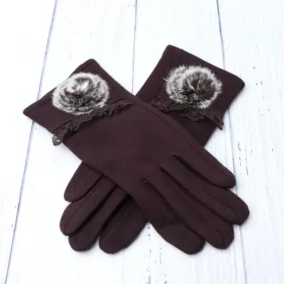Women Touchscreen Fashion Winter Gloves (Hair Ball, Size S-M), View more