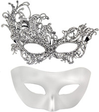 Couples Pair Half Venetian Masquerade Ball Masks Set - IETANG
