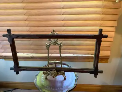 Antique Tramp Art/Adirondack Wood Frame with the Original Glass, View more
