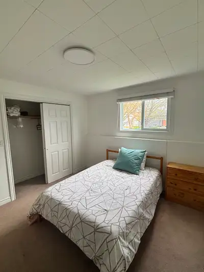 Furnished bedroom in a newly renovated 2-bedroom lower-level suite. Location: Armdale / Fleming Heig...