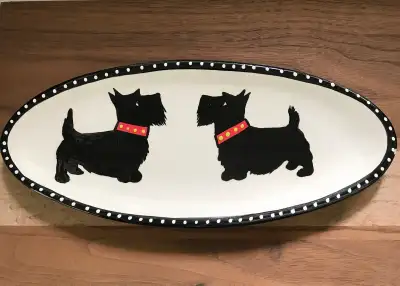 Pottery Scottie Dogs Trinket Dish Nellie Vlaar BC, View more